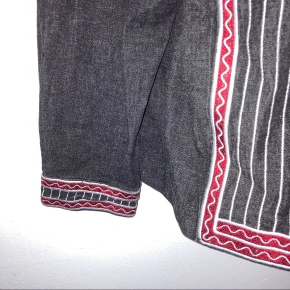 - Bob Mackie Wearable Art Zip Front Black Plus Denim Embroider Jacket 1X R… - Picture 4 of 12